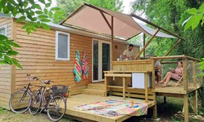 wooden mobile home nature stay south brittany